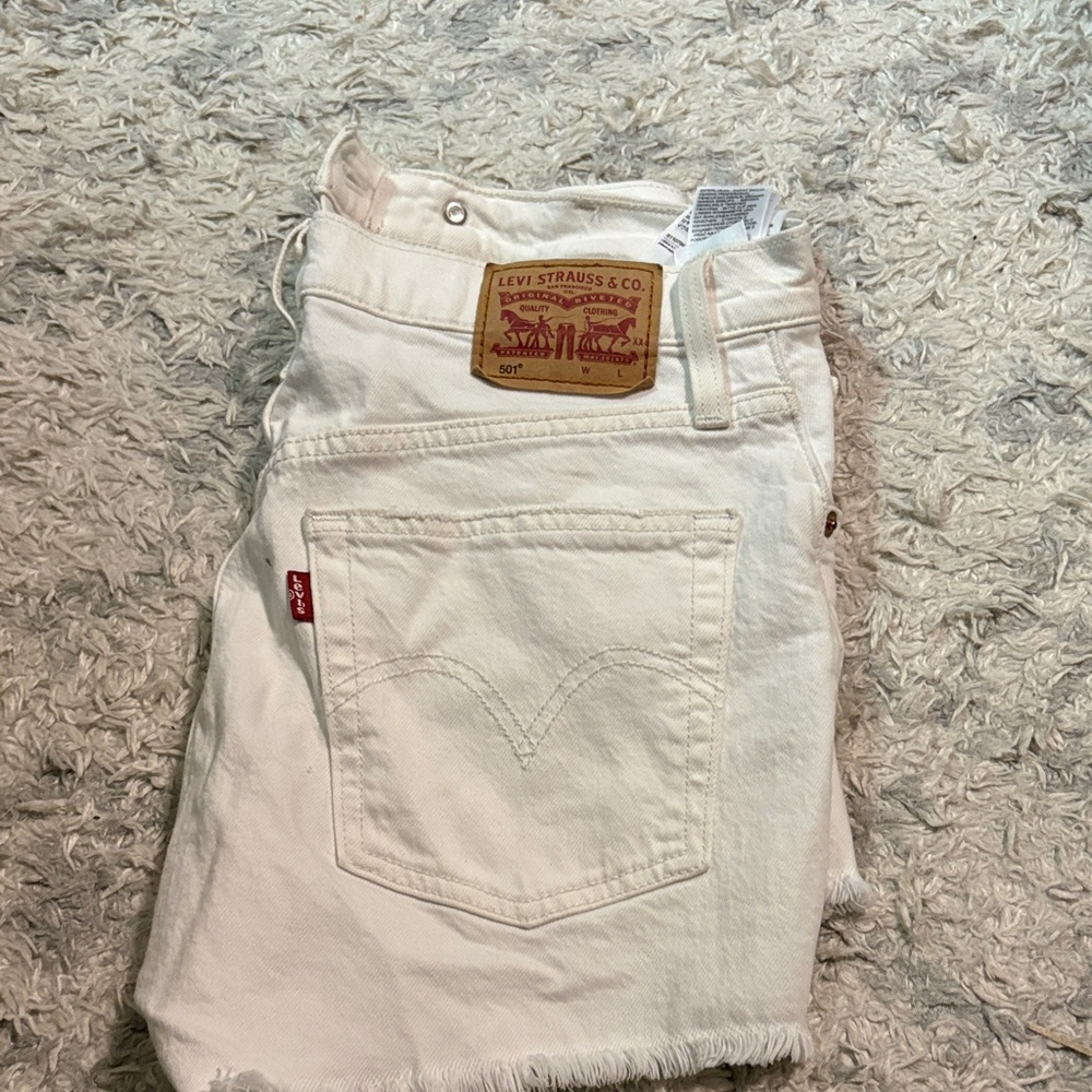 Levi's Women's White Jean Shorts